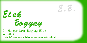 elek bogyay business card